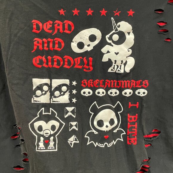 Mens Skelanimals Red/Black Stripes Bones "Dead and Cuddly" Shirt (SKU: 15M) - Picture 3 of 6